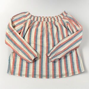 Marine layer striped off the shoulder top rosalita